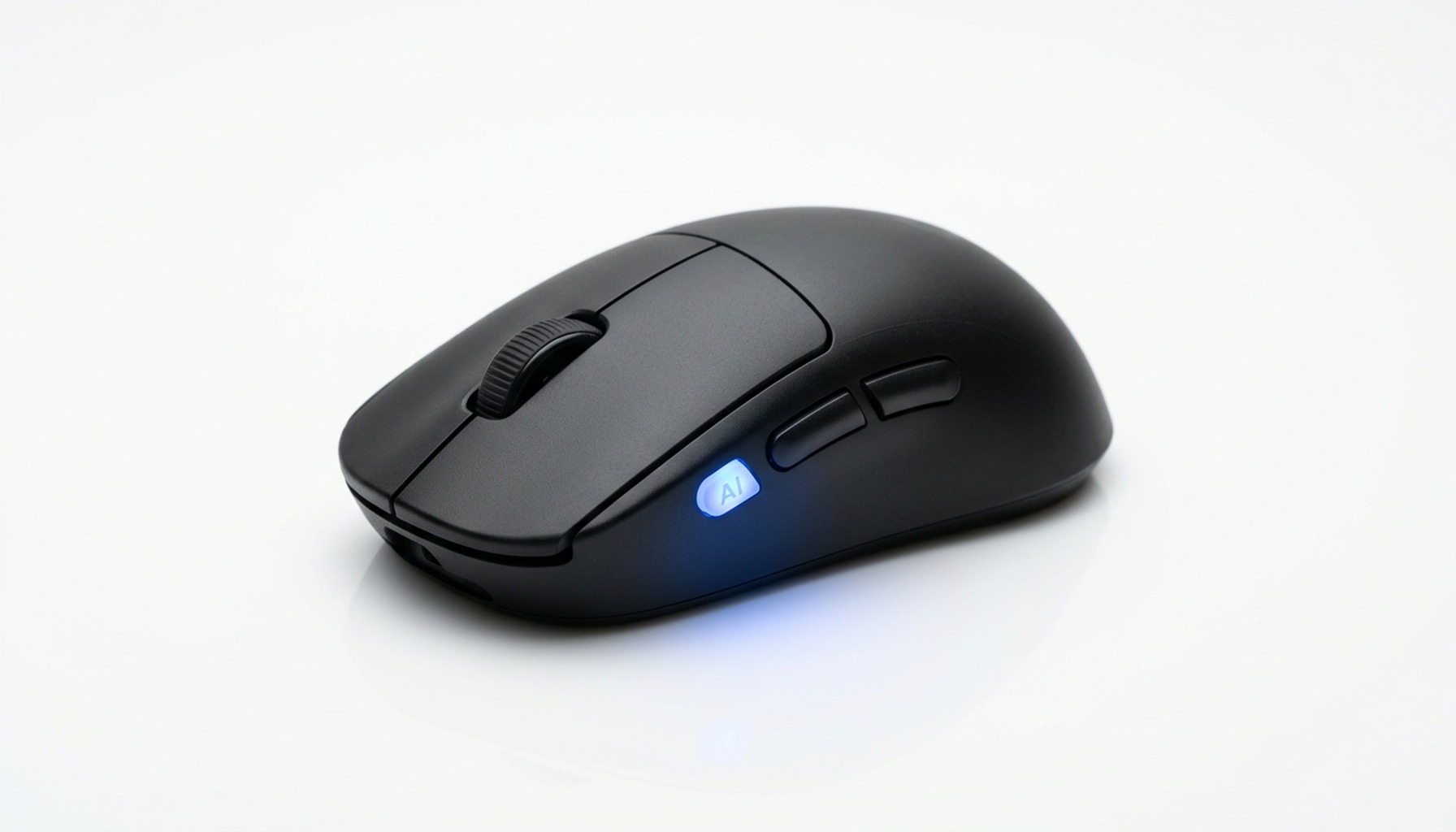 Clouther ThinkClick four-button AI voice-command mouse — stylized illustration