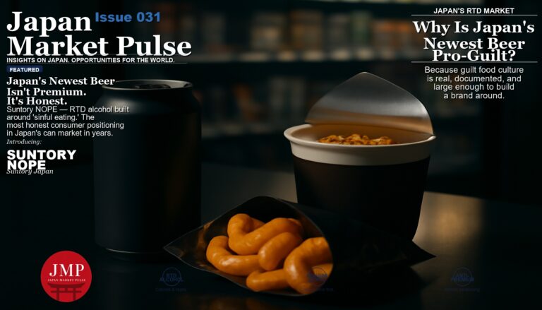 Suntory NOPE canned RTD alcohol with late-night convenience store food spread