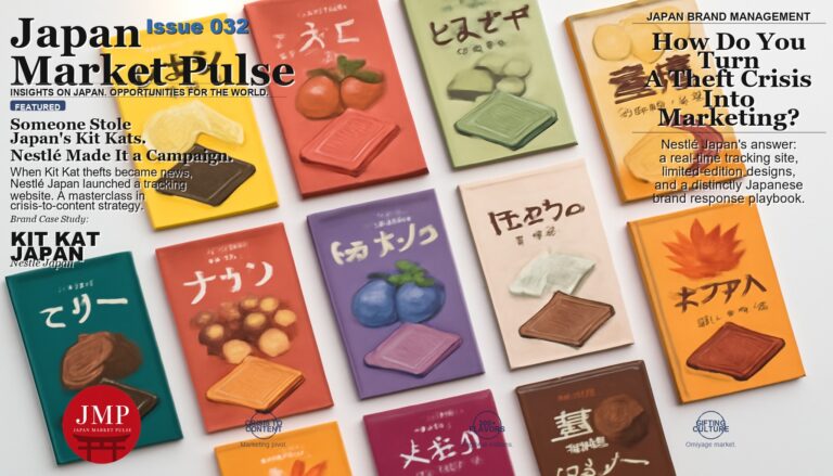Colorful Japanese limited-edition chocolate bar packaging varieties flatlay