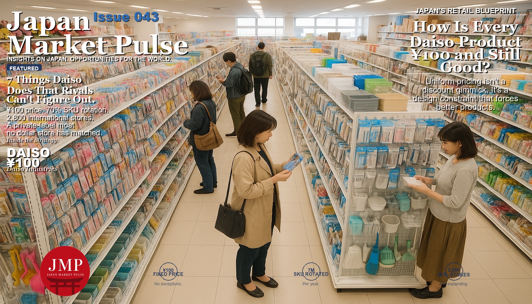 Daiso Japan retail strategy — 6,900 stores, 70% SKU rotation, and lessons for global brands