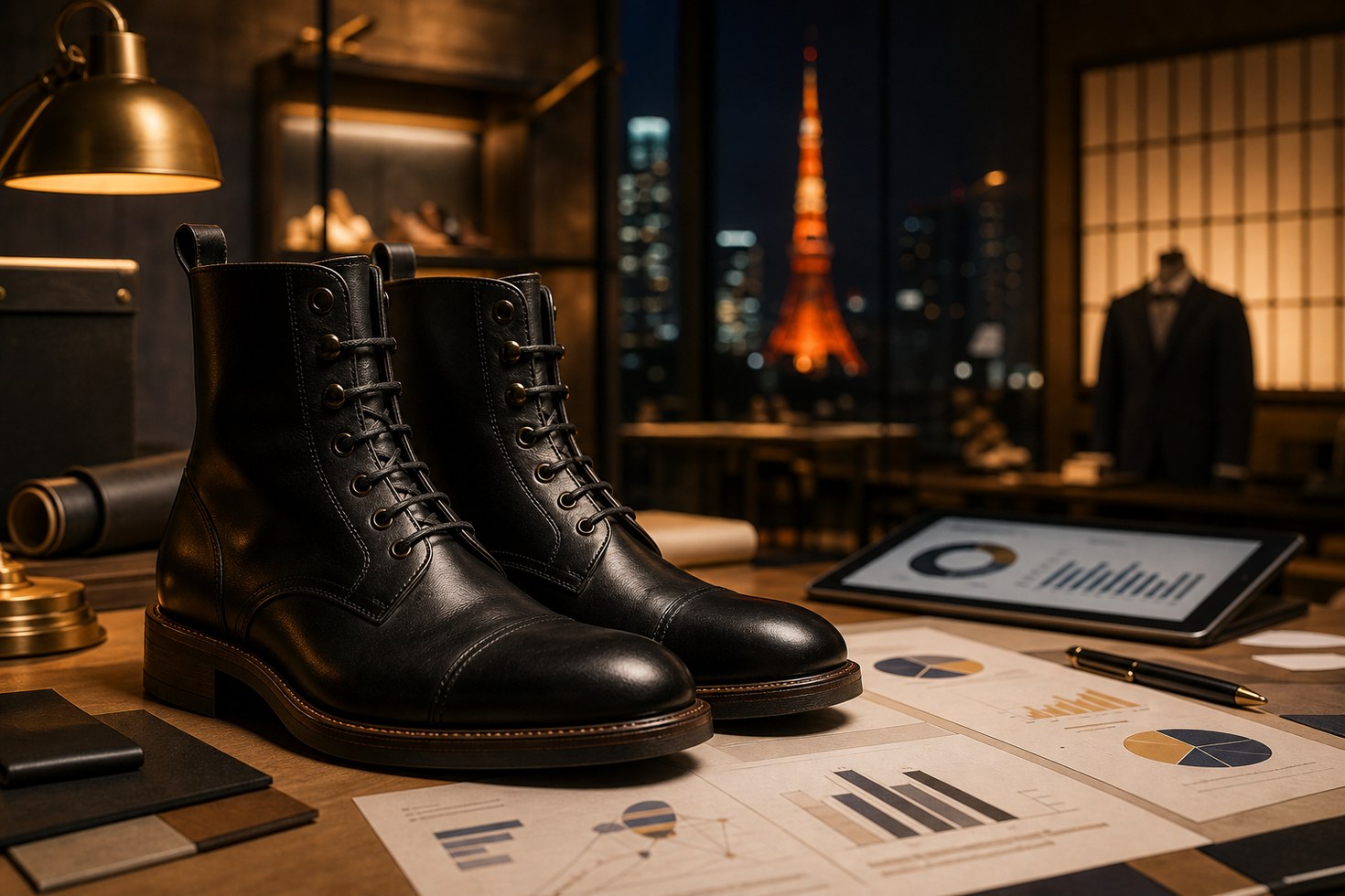 Premium leather boots launch proof visual for Japan